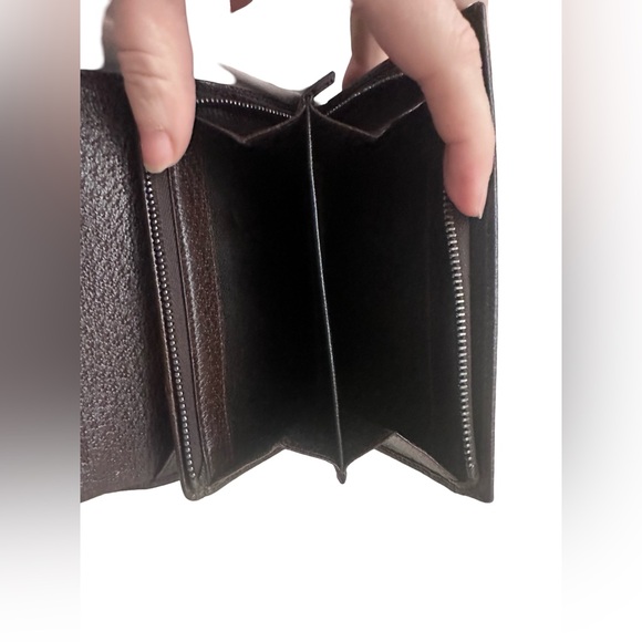 Gucci Wallet GG Monogram Brown Canvas Leather 6x4.5 - Picture 7 of 8